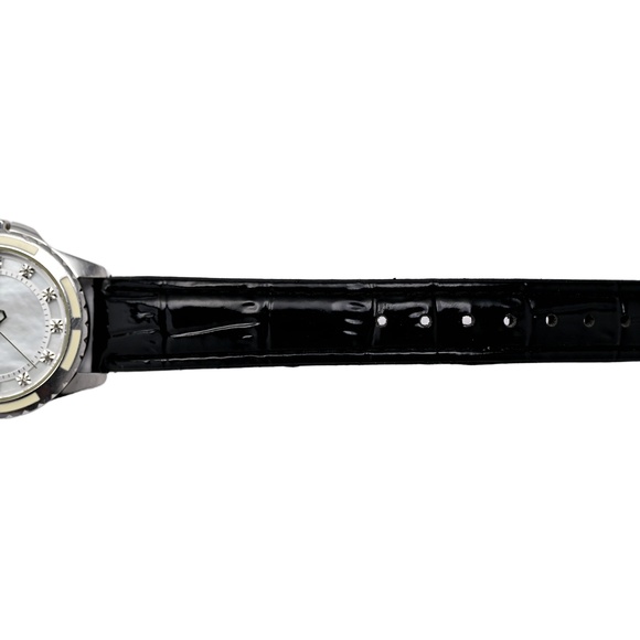 Bulova Women\'s Silver Black Leather Crystals MOP White Dial 32mm Watch 98P139 main image 10